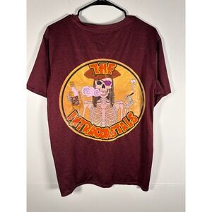 realessentials T-Shirt Mens XL Pirate Skeleton Graphic Short Sleeve Maroon